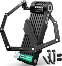 M-LOCK Összecsukható Kerékpár Zár 120 cm Számkombinációs Lopásvédelem Bicikli E-bike Rozsdamentes Fekete 8