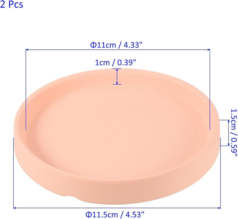 M METERXITY 2 db Keramia Alátét 4,5" Rózsaszín Virágcserép Lezöldítő Tálca
