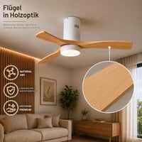 Ventilator de tavan cu LED Mimotec Energy – Ø132 cm, motor DC, 6 viteze, telecomandă, pale cu aspect de lemn, temporizator, mod vară/iarnă 2
