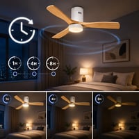Ventilator de tavan cu LED Mimotec Energy – Ø132 cm, motor DC, 6 viteze, telecomandă, pale cu aspect de lemn, temporizator, mod vară/iarnă 8