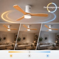 Ventilator de tavan cu LED Mimotec Energy – Ø132 cm, motor DC, 6 viteze, telecomandă, pale cu aspect de lemn, temporizator, mod vară/iarnă 3