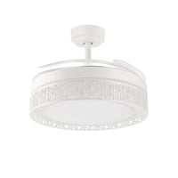 Stropný ventilátor M mimotec s bielym LED osvetlením 36W, diaľkovým ovládaním, úsporným 30W DC motorom, 6 rýchlosťami, tichou prevádzkou a 4 sklopnými lopatkami 7