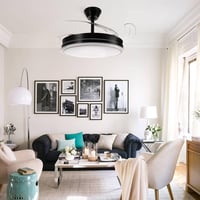 Stropný LED ventilátor Mimotec so svetlom, diaľkové ovládanie, jednosmerný motor, 6 rýchlostí, výsuvné lopatky, letná/zimná funkcia, časovač, CCT, čierny 5