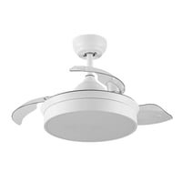 M Mimotec Mistra LED mennyezeti ventilátor lámpával és távirányítóval, fehér, 72W, DC motor, 6 sebesség, 4 összecsukható lapát, CCT szabályozható fény 4