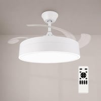 M Mimotec Mistra LED mennyezeti ventilátor lámpával és távirányítóval, fehér, 72W, DC motor, 6 sebesség, 4 összecsukható lapát, CCT szabályozható fény 1