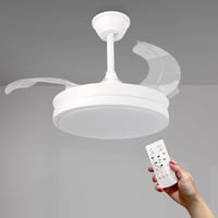 Stropný ventilátor Mimotec Thor s bielym LED osvetlením, diaľkovým ovládaním, jednosmerným motorom (DC), 6 rýchlosťami, výsuvnými lopatkami, letným/zimným režimom, časovačom a stmievateľným CCT svetlom 1