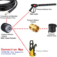 M MINGLE Kärcher nyomásmosó adapter M22 14mm csatlakozóhoz 3
