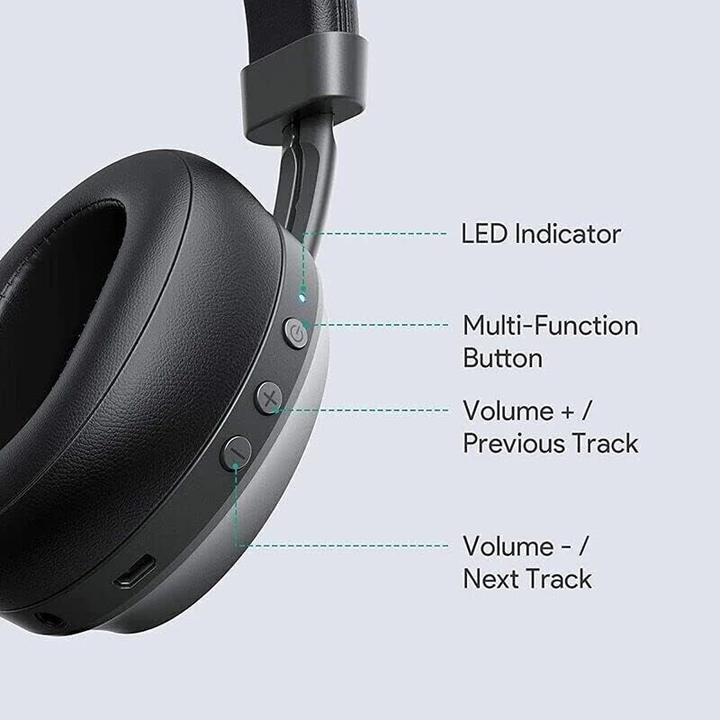 m MU Bluetooth Fejhallgató 25 Órás Akkumulátor, HiFi Stereo, Összecsukható Vezeték Nélküli