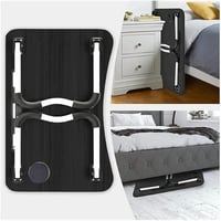 m MU Összecsukható Laptop Asztal - Hordozható Fa Ágyasztal 60x40 cm - Reggeliző Tálca, Olvasóállvány Fekete Színben Ágyhoz, Kanapéhoz 8