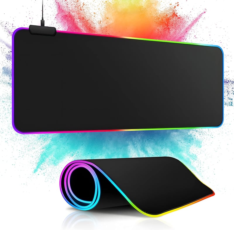 m MU XXL Gaming Egérpad RGB LED 800x300mm Csúszásmentes Gamer Mousepad