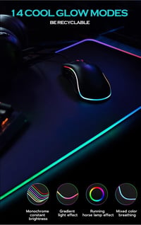 m MU XXL Gaming Egérpad RGB LED 800x300mm Csúszásmentes Gamer Mousepad 5