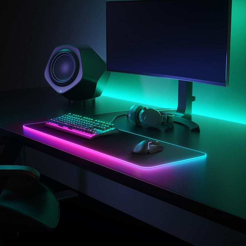m MU XXL Gaming Egérpad RGB LED 800x300mm Csúszásmentes Gamer Mousepad