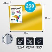 m-office Metalizovaný kartón 50x65 cm, 230 g/m², strieborný, 50 listov, veľkoformátový kreatívny kartón s trblietavým reflexným efektom na ručné práce a umelecké projekty 2