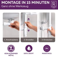 Set Sifon Economizator de Spațiu M. ROSENFELD pentru Lavoar, Sifon de Scurgere Plat, Dimensiune G 1 1/4 x 32-40 mm 5