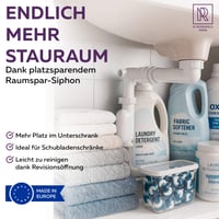 Set Sifon Economizator de Spațiu M. ROSENFELD pentru Lavoar, Sifon de Scurgere Plat, Dimensiune G 1 1/4 x 32-40 mm 4