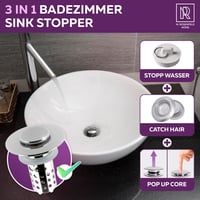 Dop de scurgere pentru lavoar M. ROSENFELD cu sită - Dop universal tip "pop-up" - Finisaj cromat 4