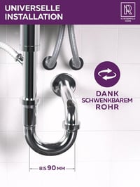 M. ROSENFELD HOME Rozsdamentes Siphon 1 1/4" - Mosógéphez, Magasságállítható, Fali Rozetta 8