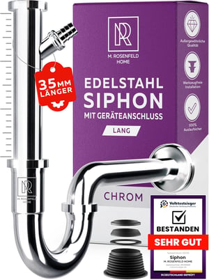M. Rosenfeld Home 1 1/4" set sifona od nehrđajućeg čelika s priključkom za perilicu rublja, podesiv po visini