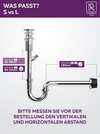 M. ROSENFELD HOME Rozsdamentes Siphon 1 1/4" - Mosógéphez, Magasságállítható, Fali Rozetta 4