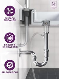 M. ROSENFELD HOME Rozsdamentes Siphon 1 1/4" - Mosógéphez, Magasságállítható, Fali Rozetta 7