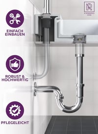 M. ROSENFELD HOME Rozsdamentes Szifon 1 1/4" Magasságállítható 85-110mm Fürdőszobai Lefolyócső 7