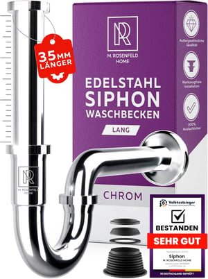 M. Rosenfeld Home nehrđajući sifon 1¼" – podesiv po visini 85–110 mm, veličina L