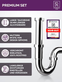 M. ROSENFELD HOME Rozsdamentes Szifon 1 1/4" Magasságállítható 85-110mm Fürdőszobai Lefolyócső 4