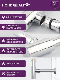 M. ROSENFELD HOME Designer Siphon 130-230 mm Merülőcsővel, 1¼ Colos Fürdőszobai Sifon Tisztítónyílással 4