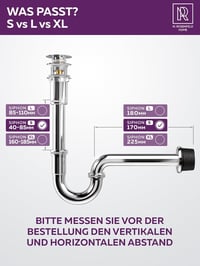 M. ROSENFELD HOME Szifon 1 1/4" Fürdőszobai Lefolyó Szagcsapda Tömítésekkel 2