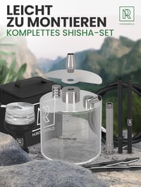 M. ROSENFELD Mini Vízipipa Utazáshoz Táskával és Prémium Kiegészítőkkel - Hordozható Shisha Szett Acrylic Tállal és Rozsdamentes Diffúzorral 7