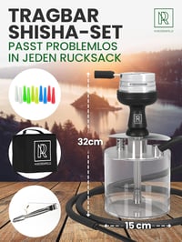 M. ROSENFELD Mini Vízipipa Utazáshoz Táskával és Prémium Kiegészítőkkel - Hordozható Shisha Szett Acrylic Tállal és Rozsdamentes Diffúzorral 5