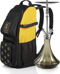 M. ROSENFELD Vízipipa Hátizsák Nagy 30L 13 Rekeszes - Prémium Shisha Táska Utazáshoz - Vízálló Hookah Szállító Táska Fekete 8