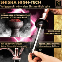 Narghilea M. ROSENFELD 85cm cu 2 furtunuri - Set XL Complet cu LED, Coloană din oțel-aluminiu gravată, Rose Gold 6