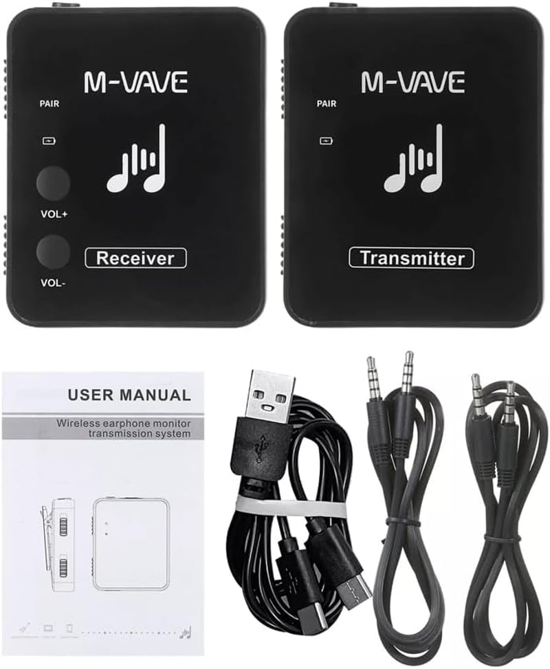 M-VAVE WP9 Wireless In-Ear Monitor 2.4GHz USB töltős fekete
