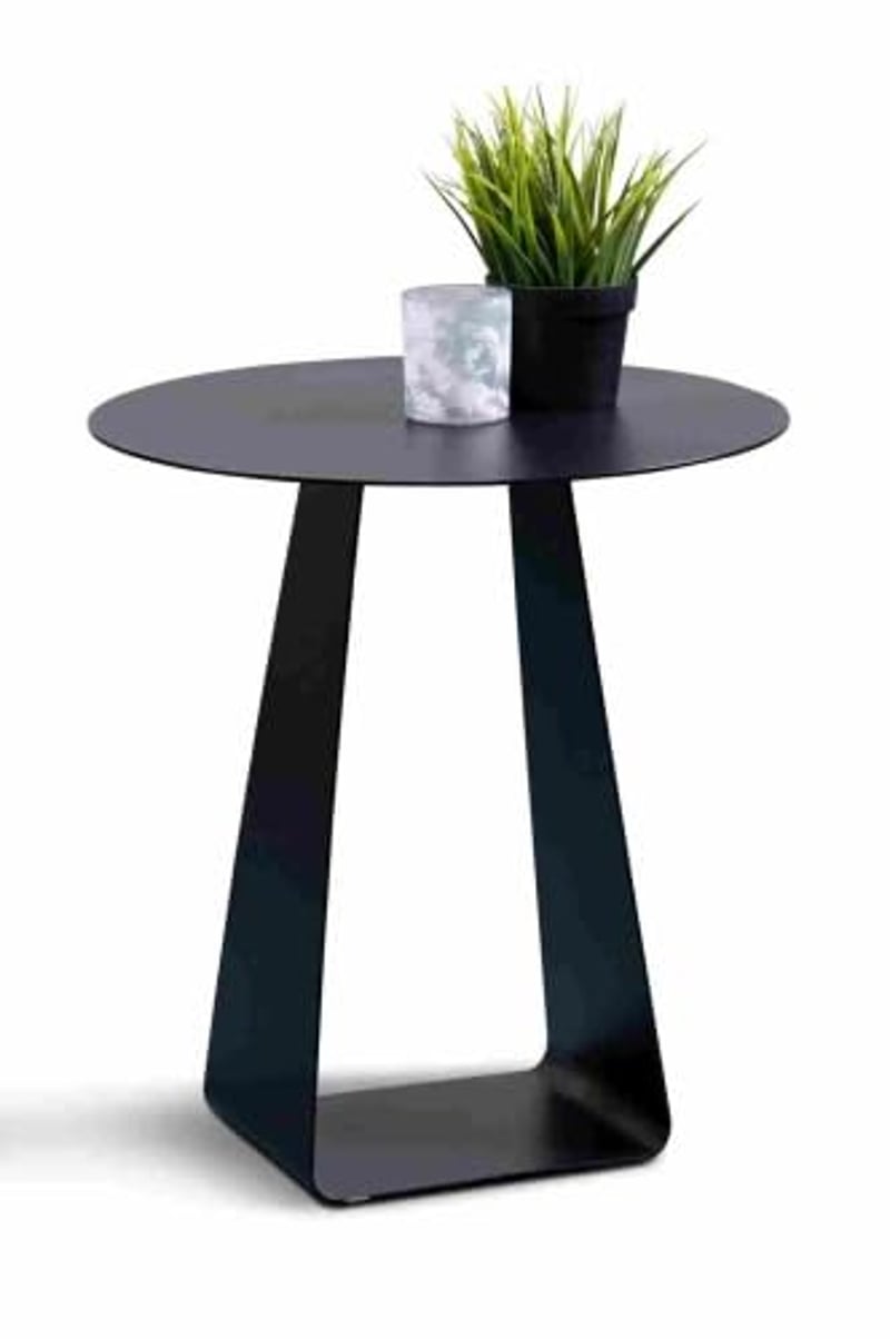 Konferenčný stolík M2 Kollektion Freddy čierny, priemer 45 cm, výška 50 cm, okrúhly príručný stolík do obývačky