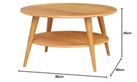 Okrúhly konferenčný stolík M2 Kollektion Stella 247222 z masívneho naolejovaného divokého duba, priemer 80 cm, výška 45 cm 2