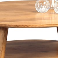 Okrúhly konferenčný stolík M2 Kollektion Stella 247222 z masívneho naolejovaného divokého duba, priemer 80 cm, výška 45 cm 7