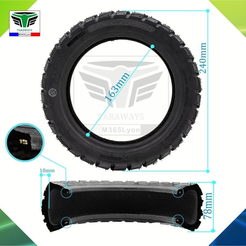 M365Lyon Tubeless Gumiabroncs 10x2.75-6.5 Elektromos Rollerhez