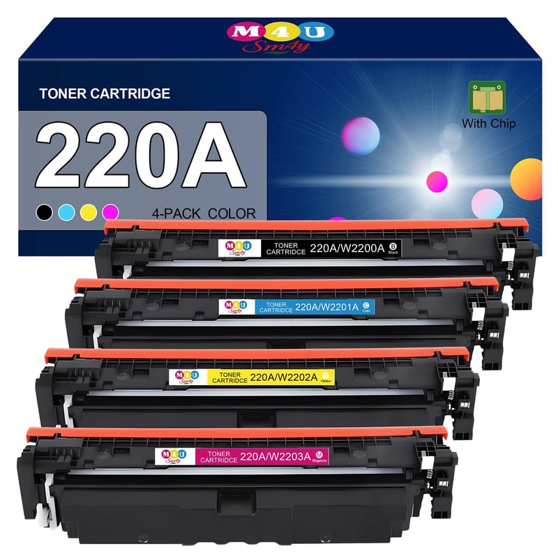 Cartuș toner compatibil M4U SM4Y 220A W2200A cu cip pentru imprimante HP Color LaserJet Pro MFP 4302dw 4302fdw 4202dw 4202dn 4302fdn Negru Cyan Galben Magenta