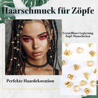 Mabor Súprava 40 zlatých ozdôb na vlasy a dredy v 4 štýloch, vlasové doplnky do vrkočov 4
