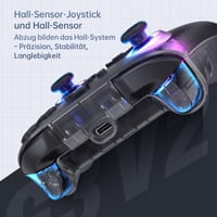 Bezdrôtový PC gamepad Machenike G3V2, Hall Effect joystick, RGB osvetlenie, kompatibilný so Switch/iOS/Android, 1000mAh batéria, čierny 5