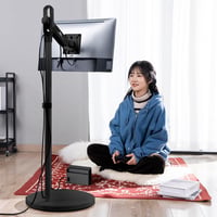 Maclean MC-970 mobil TV állvány kerekeken 17-25" képernyőhöz, dönthető és magasságállítható - black 4