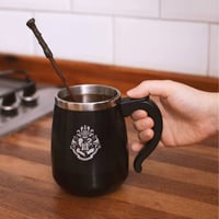 Cană cu auto-amestecare Mad Monkey Harry Potter cu baghetă magică, 350 ml, cană de cafea pentru Muggle și vrăjitori 2