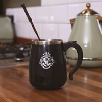 Cană cu auto-amestecare Mad Monkey Harry Potter cu baghetă magică, 350 ml, cană de cafea pentru Muggle și vrăjitori 3