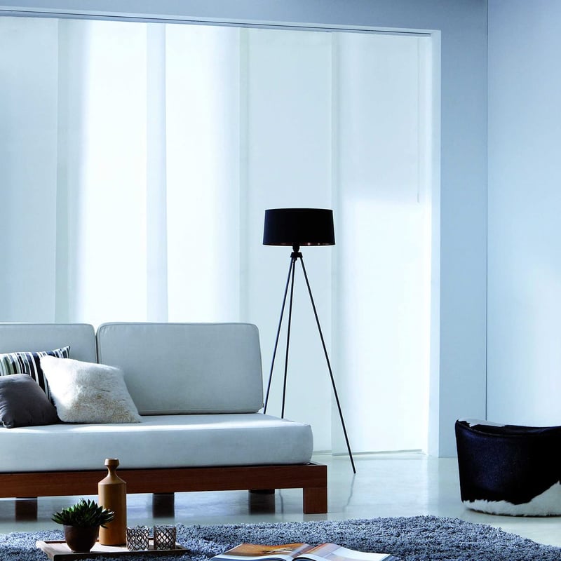 MADECOSTORE Japonská posuvná záclona polopriehľadná jednofarebná biela 60 x 300 cm