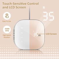 Madenia TouchPro Elektromos Körömcsiszoló 35000 Fordulat Géllakk Műköröm Manikűr Pedikűr Készlet HD Kijelzővel 6 Fejjel Rózsaszín 2