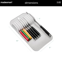 madesmart 29002 Classic veľký organizér na nože do zásuvky, protišmykový, bez BPA, biely/sivý, 38,3x20,8x5 cm 5