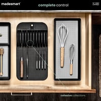 madesmart 29002 Classic veľký organizér na nože do zásuvky, protišmykový, bez BPA, biely/sivý, 38,3x20,8x5 cm 3
