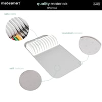 madesmart 29002 Classic veľký organizér na nože do zásuvky, protišmykový, bez BPA, biely/sivý, 38,3x20,8x5 cm 4