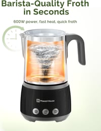 Maestri House Tejhabosító 500ml 4-in-1 Elektromos Tejhab Készítő 600W Érintéses Vezérlés Meleg Hideg Tej Latte Cappuccino 4